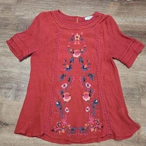 Umgee Pink Relaxed Embellished Tunic